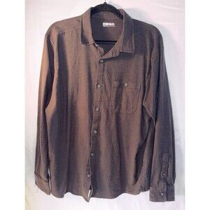 32 Degrees Heat Long Sleeve Button Up Shirt, Black, Size Large, RN165550